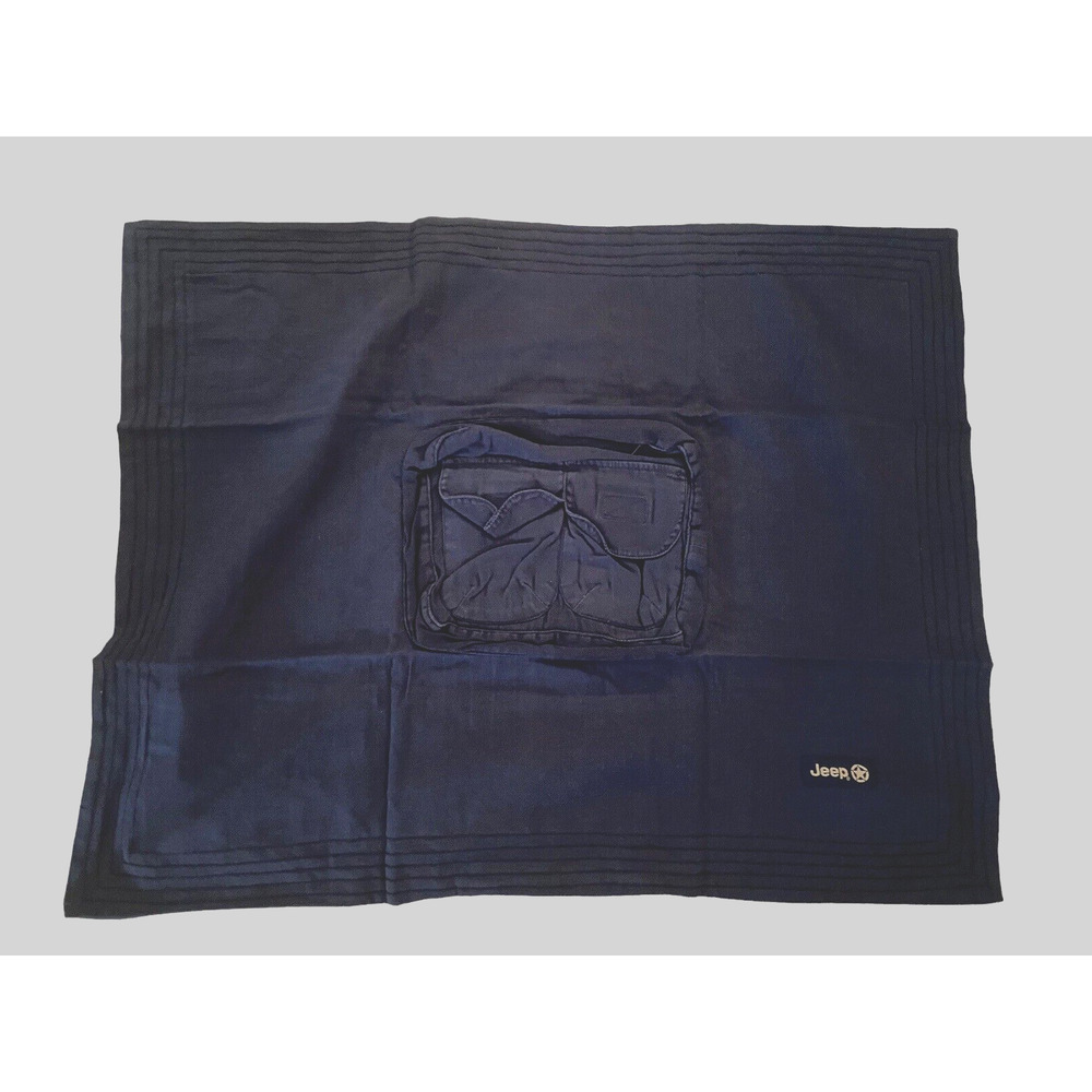 Jeep Branded Pillow Sham Cover Navy Blue NEW Standard Size RARE Pocket Camping